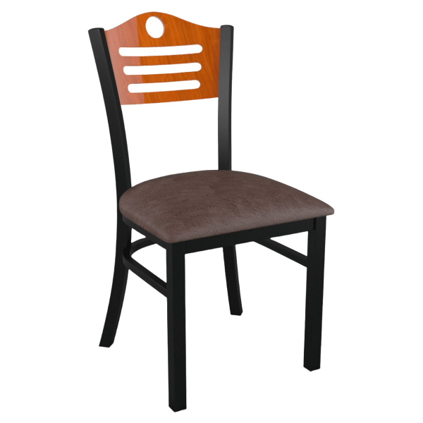 Interchangeable Back Metal Chair with Slats & Circle Interior