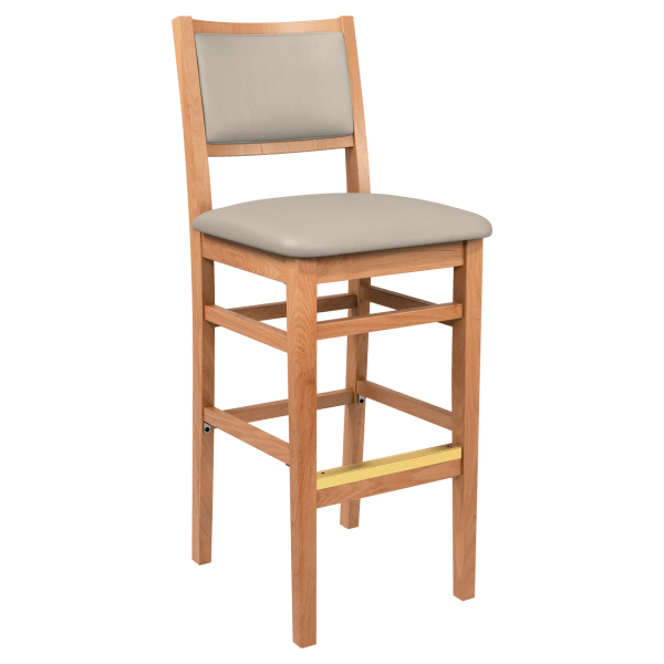Stella Wood Bar Stool with Padded Back Interior