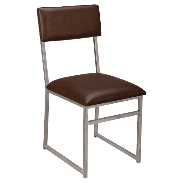 Indy Metal Chair with Clear Coated Finish and Padded Back Interior