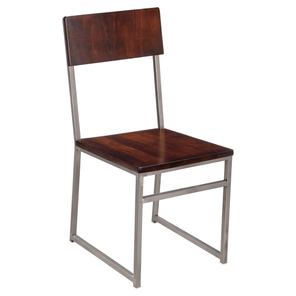 Indy Metal Chair with Clear Coated Finish and Wood Back Interior