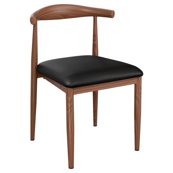 Nara Wood Grain Chair in Walnut Finish with Padded Seat  Interior