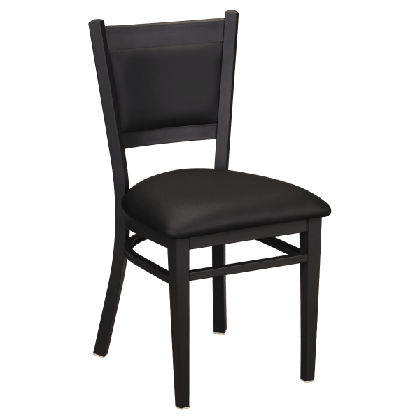 Black Vinyl Padded Back Metal Chair Interior