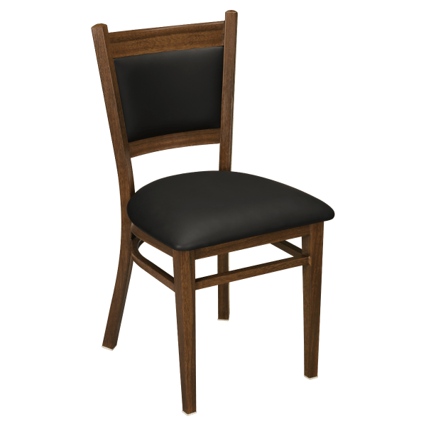 Metal Padded Back Chair with Premium Wood Grain Finish Interior