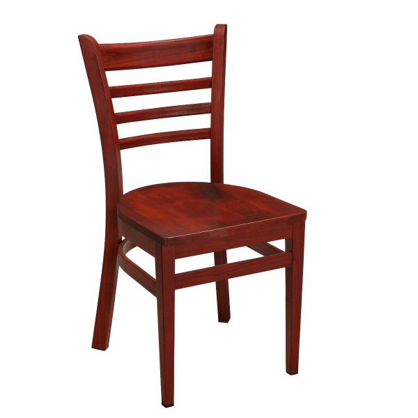 Wood Grain Ladder Back Metal Chair Interior