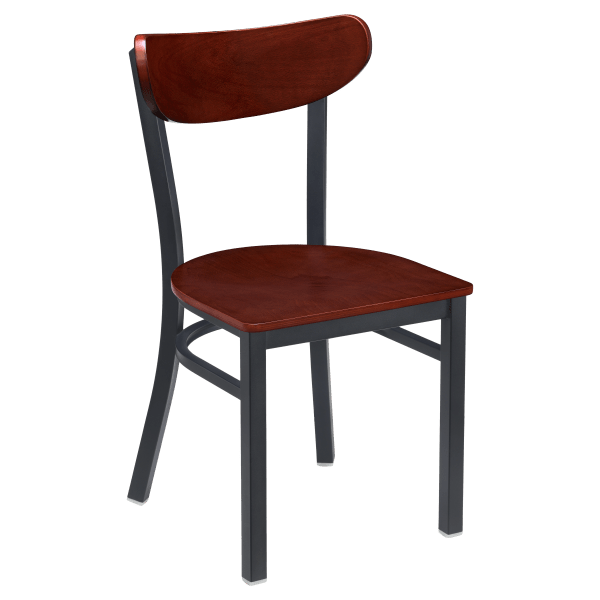 Curvy Metal Chair with Wood Back Interior