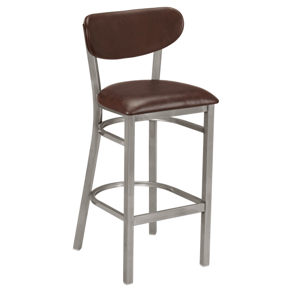Curvy Metal Bar Stool in Clear Coat Interior