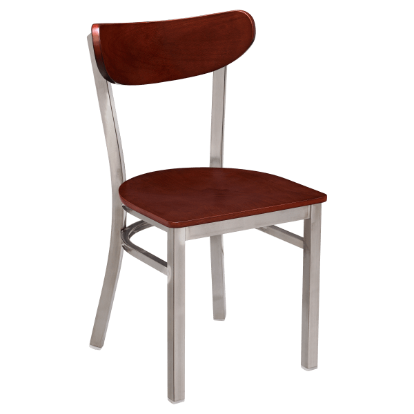 Curvy Chair in Clear Coat with Wood Back Interior