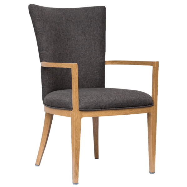 Sereno Wood Grain Upholstered Aluminum Chair Interior