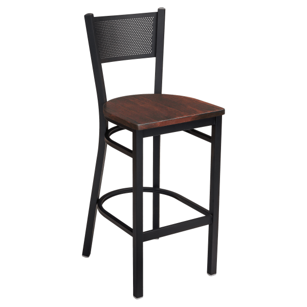 Metal Checker Back Bar Stool Interior