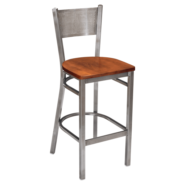 Clear Coat Checker Back Metal Bar Stool Interior
