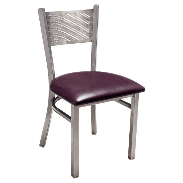 Clear Coat Checker Back Metal Chair Interior