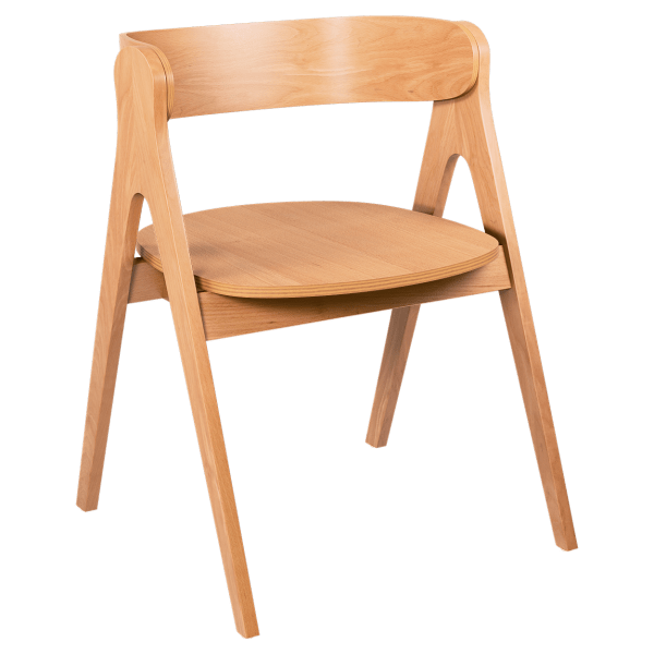 Strand Wood Chair with Wood Back Interior