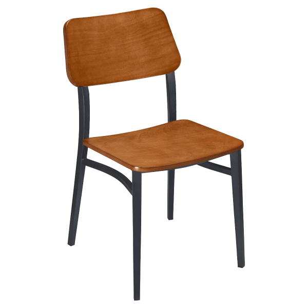 Luca Metal Chair with Wood Back Interior