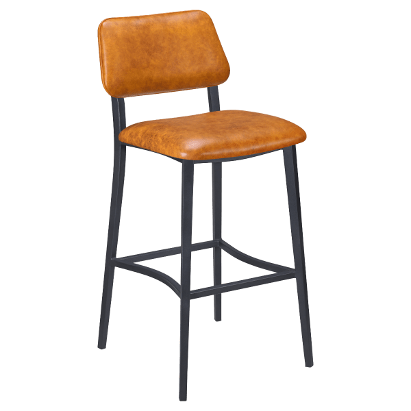 Luca Metal Bar Stool with Padded Back Interior