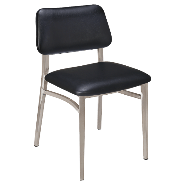 Luca Metal Chair in Clear Coat with Padded Back Interior