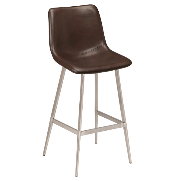 Luna Metal Bar Stool with Clear Coat Finish Interior