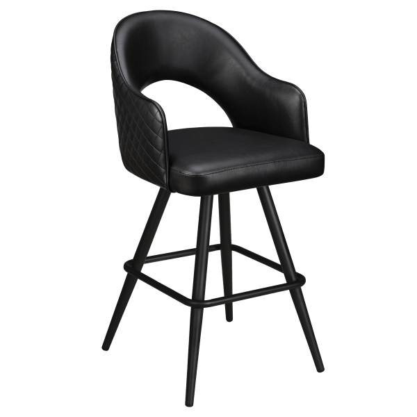 Invicta Premium Bucket Swivel Bar Stool with Square Frame Interior