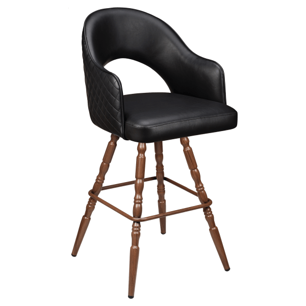 Invicta Premium Bucket Swivel Bar Stool with Vintage Frame Interior
