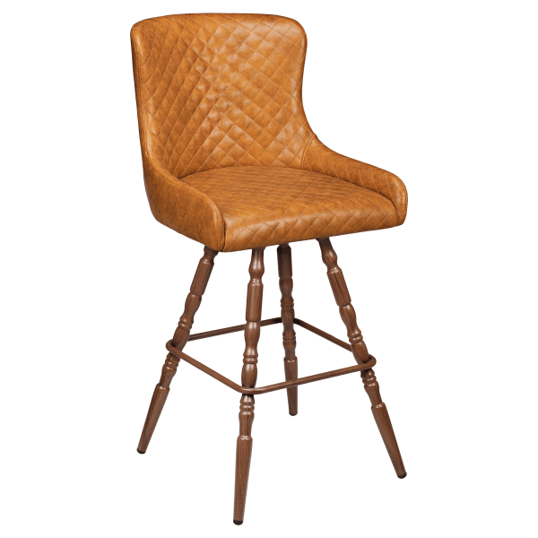 Premium Savino Swivel Bar Stool with Vintage Frame Interior