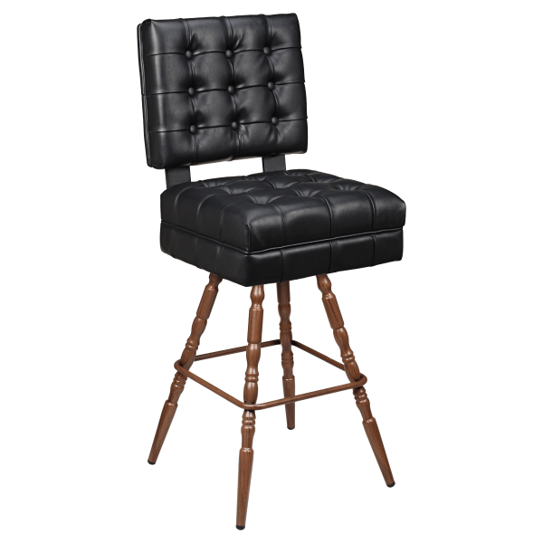 Trionfo Tufted Premium Bucket Bar Stool with Vintage Frame Interior