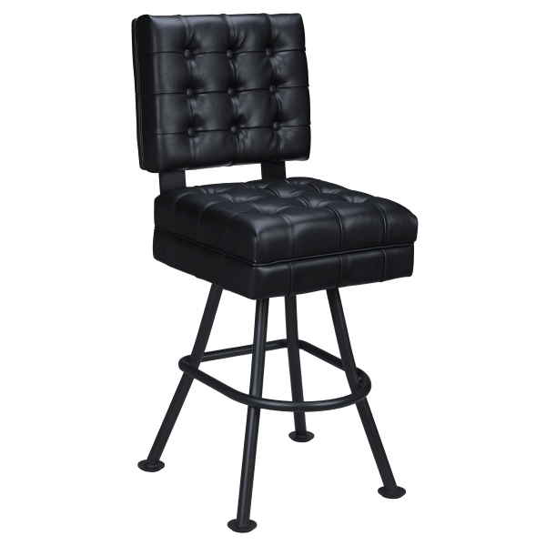 Trionfo Tufted Premium Bucket Bar Stool with Orbit Frame Interior