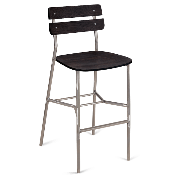 Palmer Metal Bar Stool in Clear Coat Finish Interior