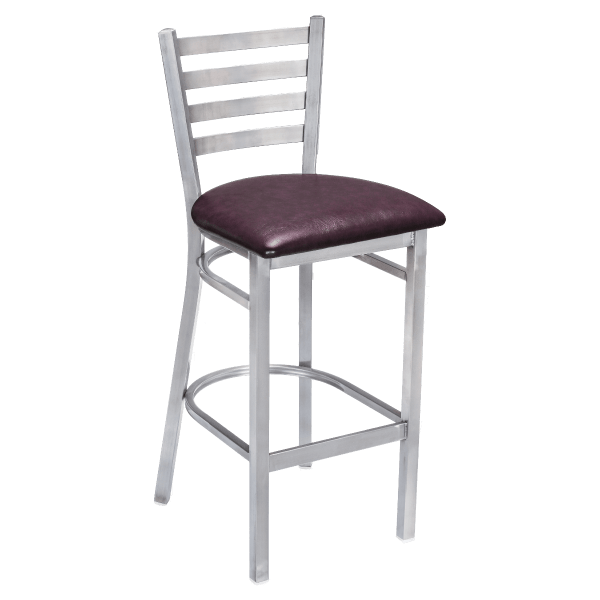 Clear Coat Ladder Back Metal Bar Stool Interior