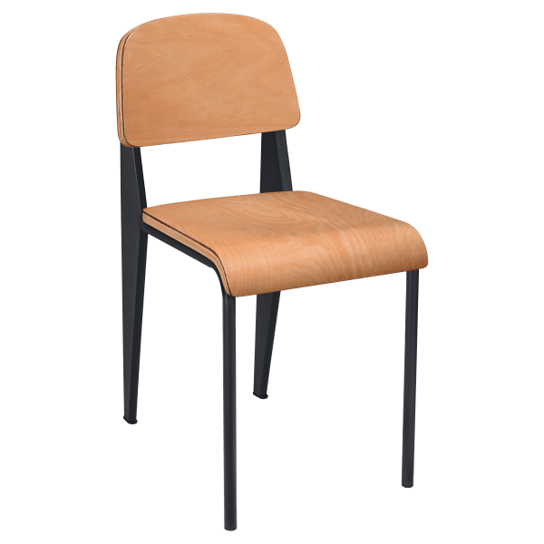 Nico Metal Chair with Wood Back Interior
