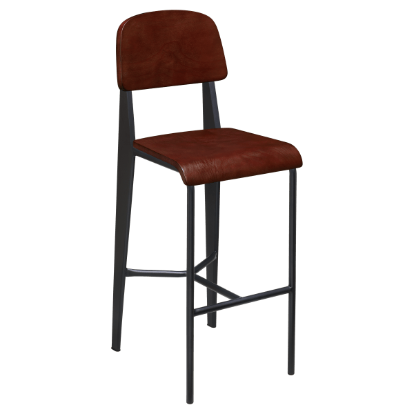 Nico Bar Stool with Wood Back Interior