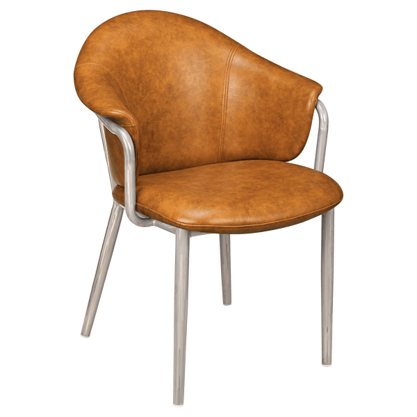 Kova Metal Armchair in Clear Coat Interior