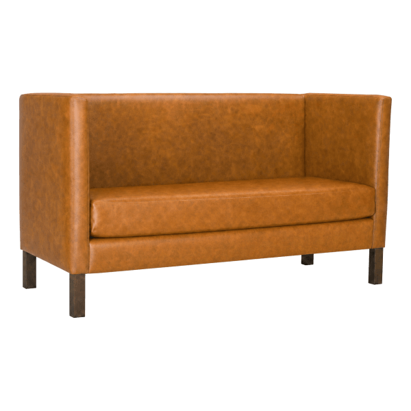 Cerqona Plain Back Privacy Booth with Wood Legs Interior