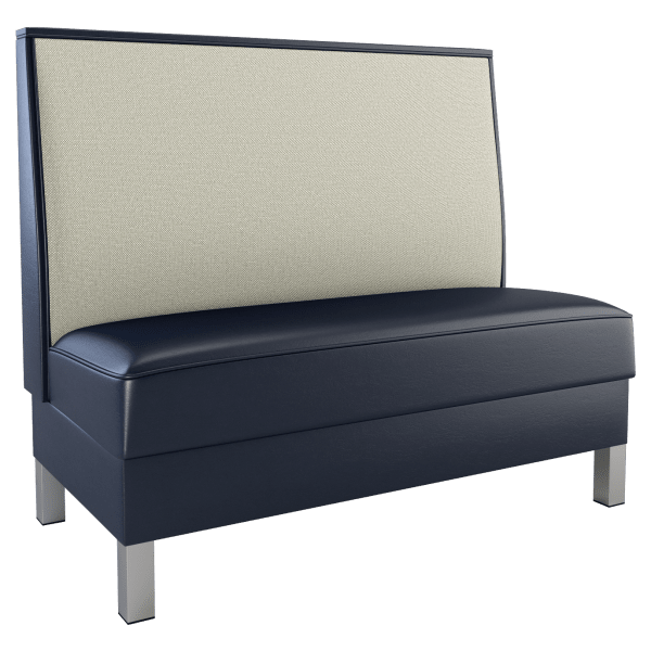 Plain Back Restaurant Booth with Metal Legs Interior