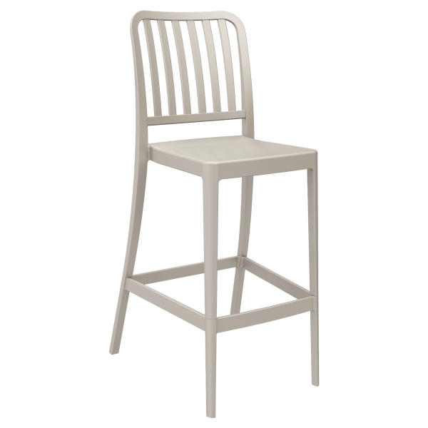 Miles Slat Back Outdoor Resin Bar Stool Interior