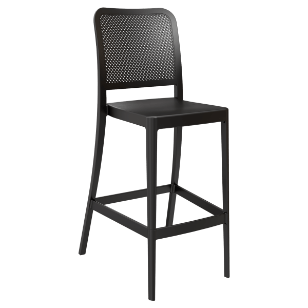 Rowan Perforated Outdoor Resin Bar Stool Interior