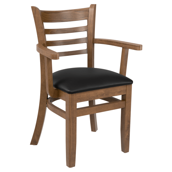 Ladder Back Wood Chair with Arms Interior