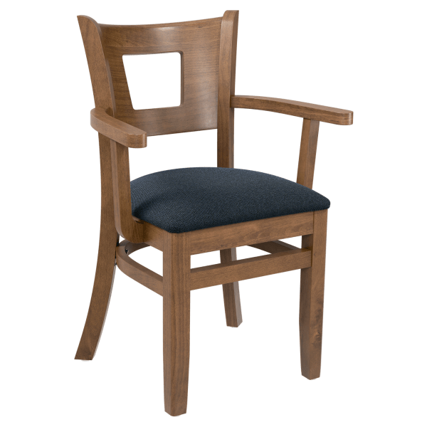 Premium US Made Duna Wood Chair With Arms Interior