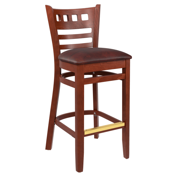 Premium US Made American Back Wood Bar Stool Interior