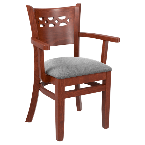 Premium US Made Leonardo Wood Chair With Arms Interior