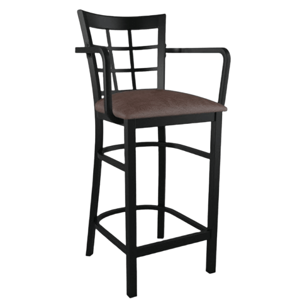 Window Back Metal Bar Stool With Arms Interior