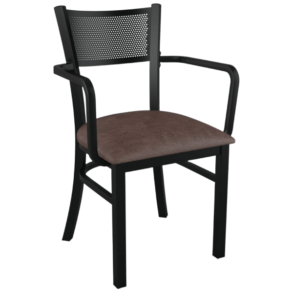 Metal Checker Back Chair With Arms Interior