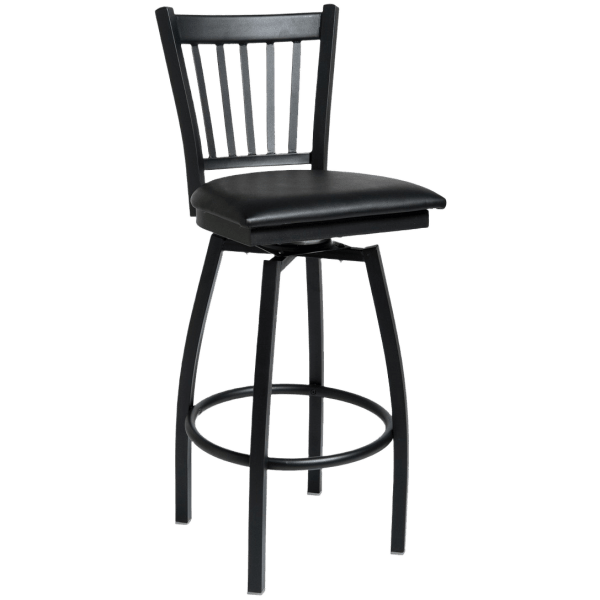 Vertical Slat Swivel Bar Stool Interior