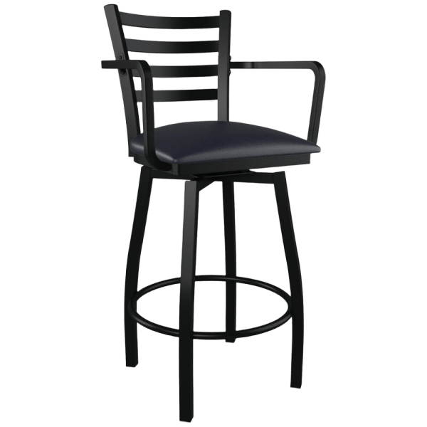 Swivel Ladder Back Metal Bar Stool With Arms Interior