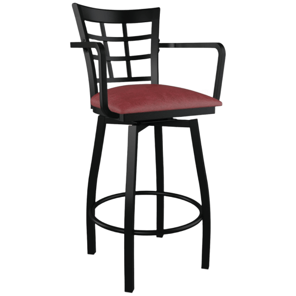 Window Back Swivel Bar Stool With Arms Interior