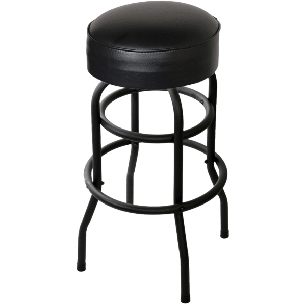Backless Swivel Bar Stool with a Black Double Ring Frame Interior