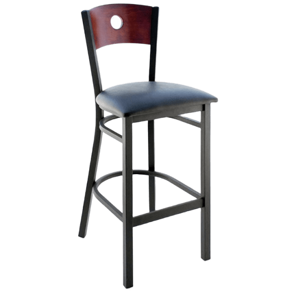 Interchangeable Back Metal Bar Stool with a Circled Back Interior