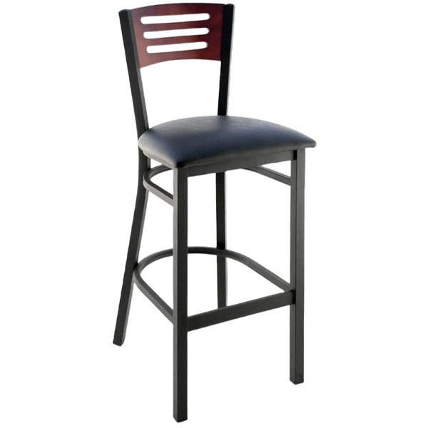 Interchangeable Back Metal Barstool with 3 Slats Interior