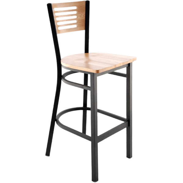 Interchangeable Back Metal Bar Stool with 5 Slats Interior