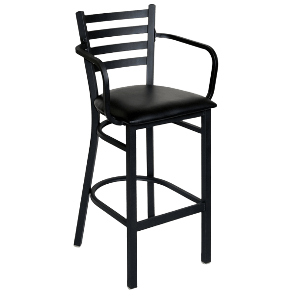 Ladder Back Metal Barstool With Arms Interior