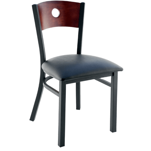 Interchangeable Back Metal Chair with a Circled Back Interior