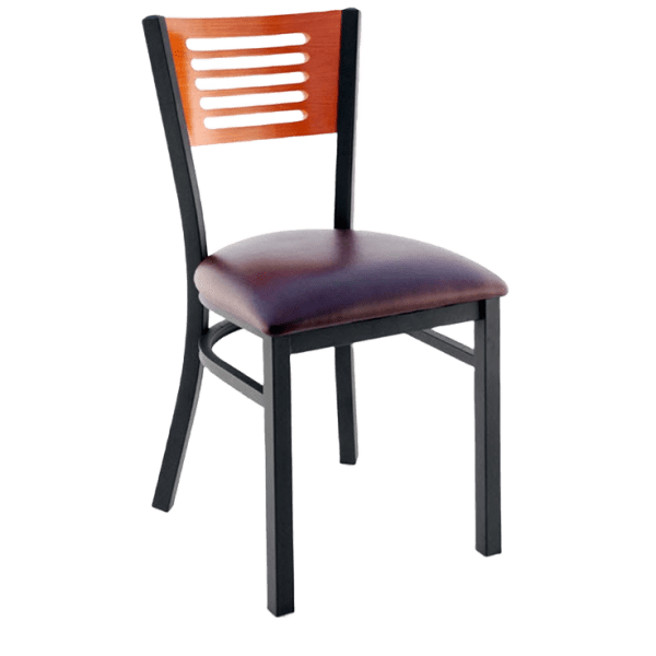 Interchangeable Back Metal Chair with 5 Slats Interior